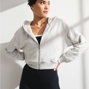 Abercrombie & Fitch Light Gray Zip-Up Hoodie